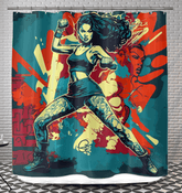 Train Hard, Fight Harder Shower Curtain - Beyond T-shirts